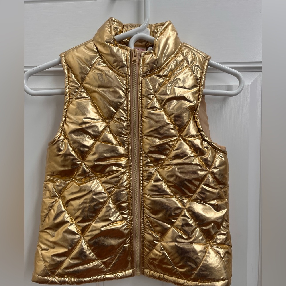 Gold Lame Puffer Vest